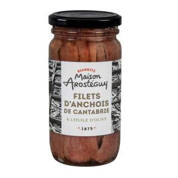 Filets d'anchois de Cantabrie à l'huile d'olive Maison Arostéguy