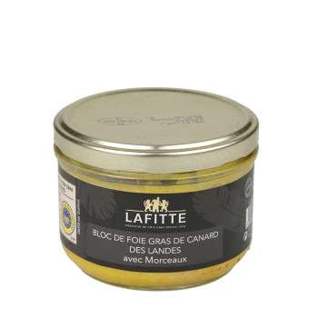 Bloc de Foie gras de canard des Landes 30% Morceaux Maison Lafitte