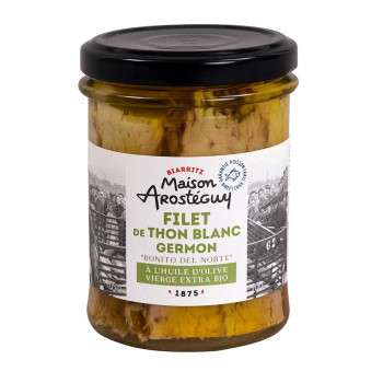Filet de thon blanc germon à l'huile d'olive vierge extra Bio Maison Arostéguy