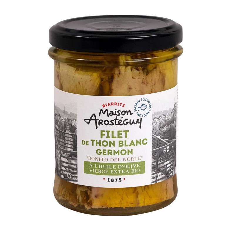 Filet de thon blanc germon à l'huile d'olive vierge extra Bio