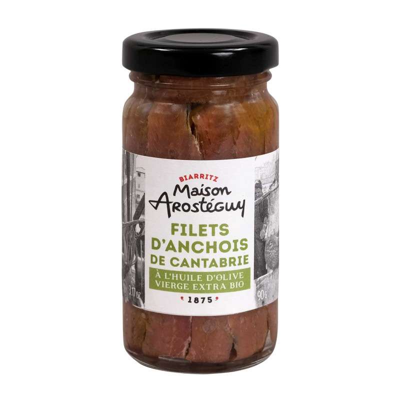 Filets d'anchois de Cantabrie à l'huile d'olive vierge extra Bio Maison Arosteguy