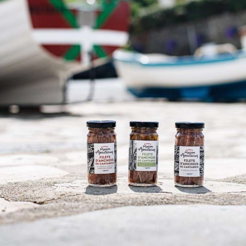 Filets d'anchois de Cantabrie à l'huile d'olive vierge extra Bio Maison Arosteguy