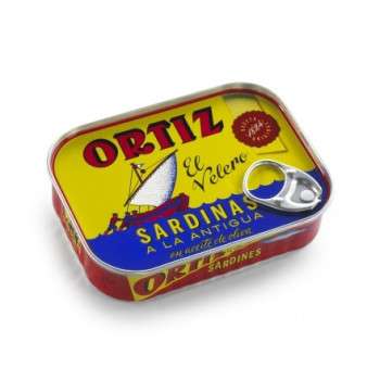 Sardines à l'ancienne à l'huile d'olive en boîte Ortiz